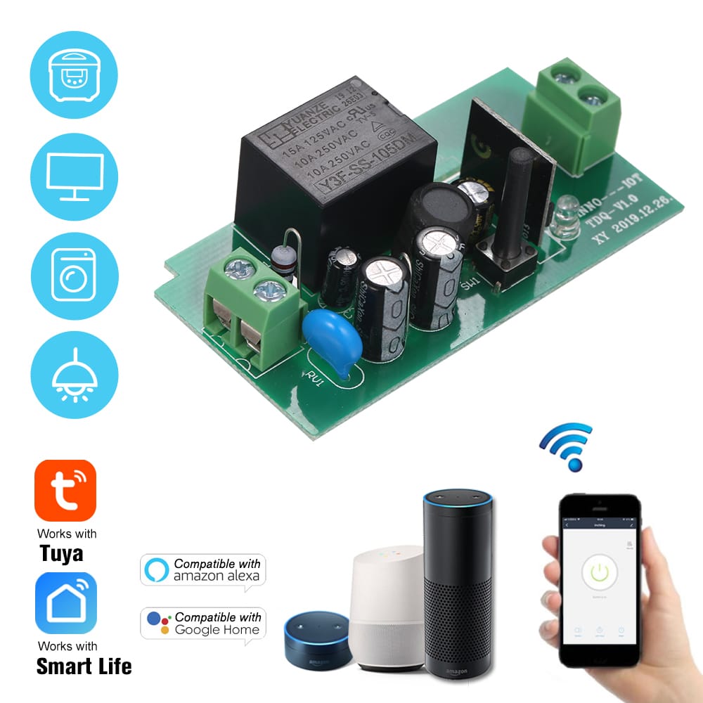 Tuya WiFi Smart Switch 10A/2200W Wireless Remote Switch