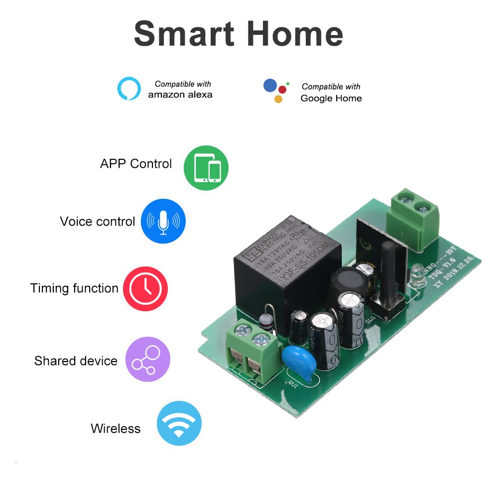 Tuya WiFi Smart Switch 10A/2200W Wireless Remote Switch
