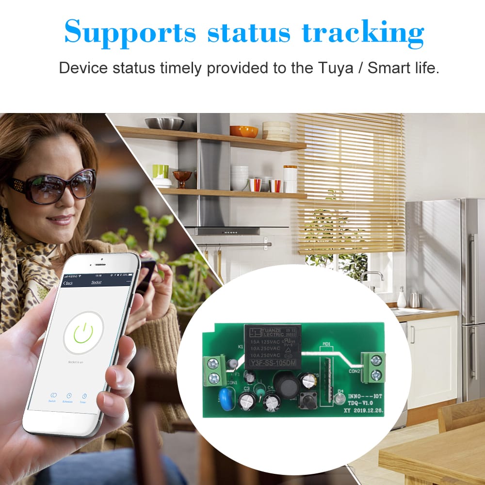 Tuya WiFi Smart Switch 10A/2200W Wireless Remote Switch