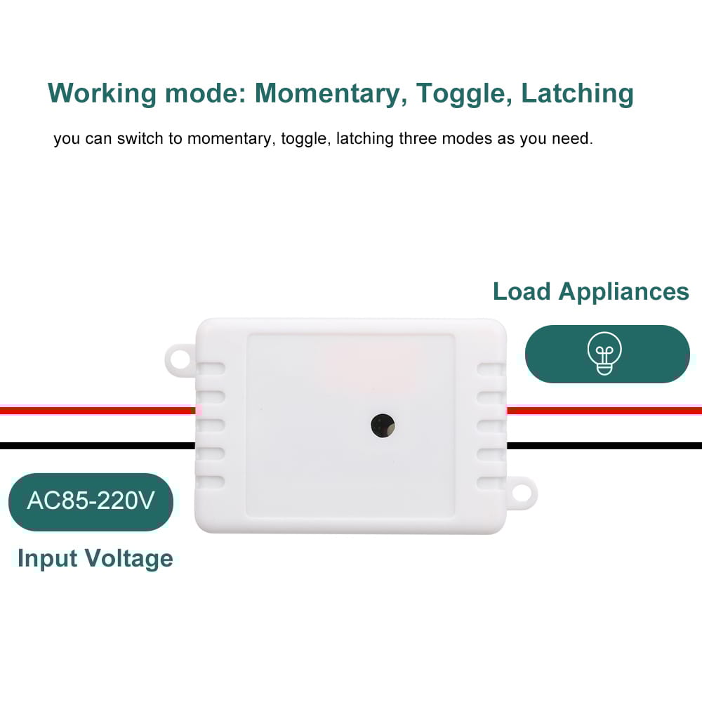 Smart Home 433Mhz AC85-220V 1CH Wireless Remote Switch Relay - 1