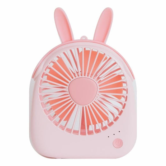 WT-F14 1200 mAh Rabbit Shape Mini Portable Fan with 3 Speed Control (Pink)