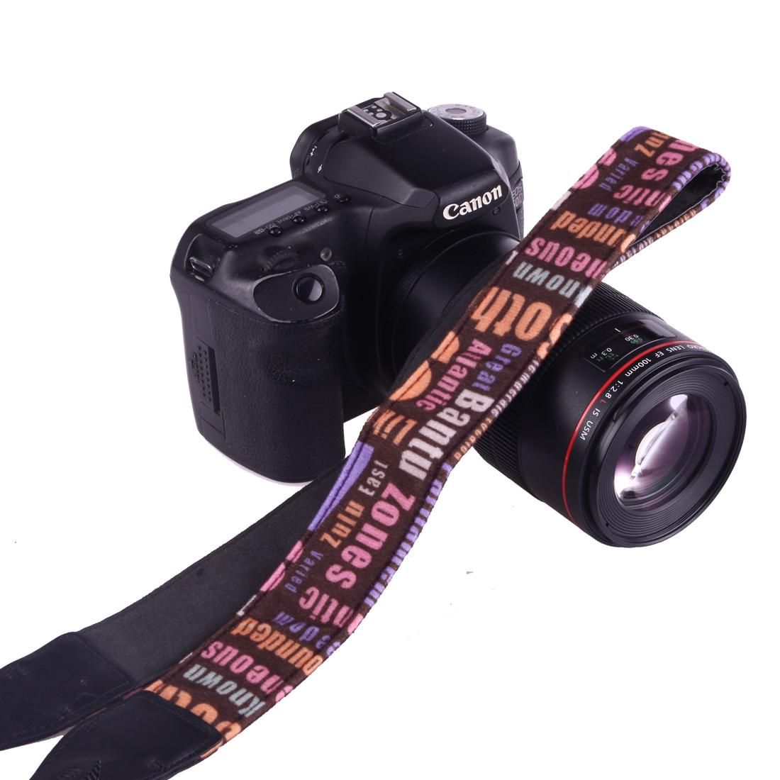 LYNCA LH-06 British Style Series Brown Background English Words Universal Genuine Leather Shoulder Neck Strap Camera Strap for Nikon / Canon / Sony / Panasonic / SLR DSLR ILDC (Style4)