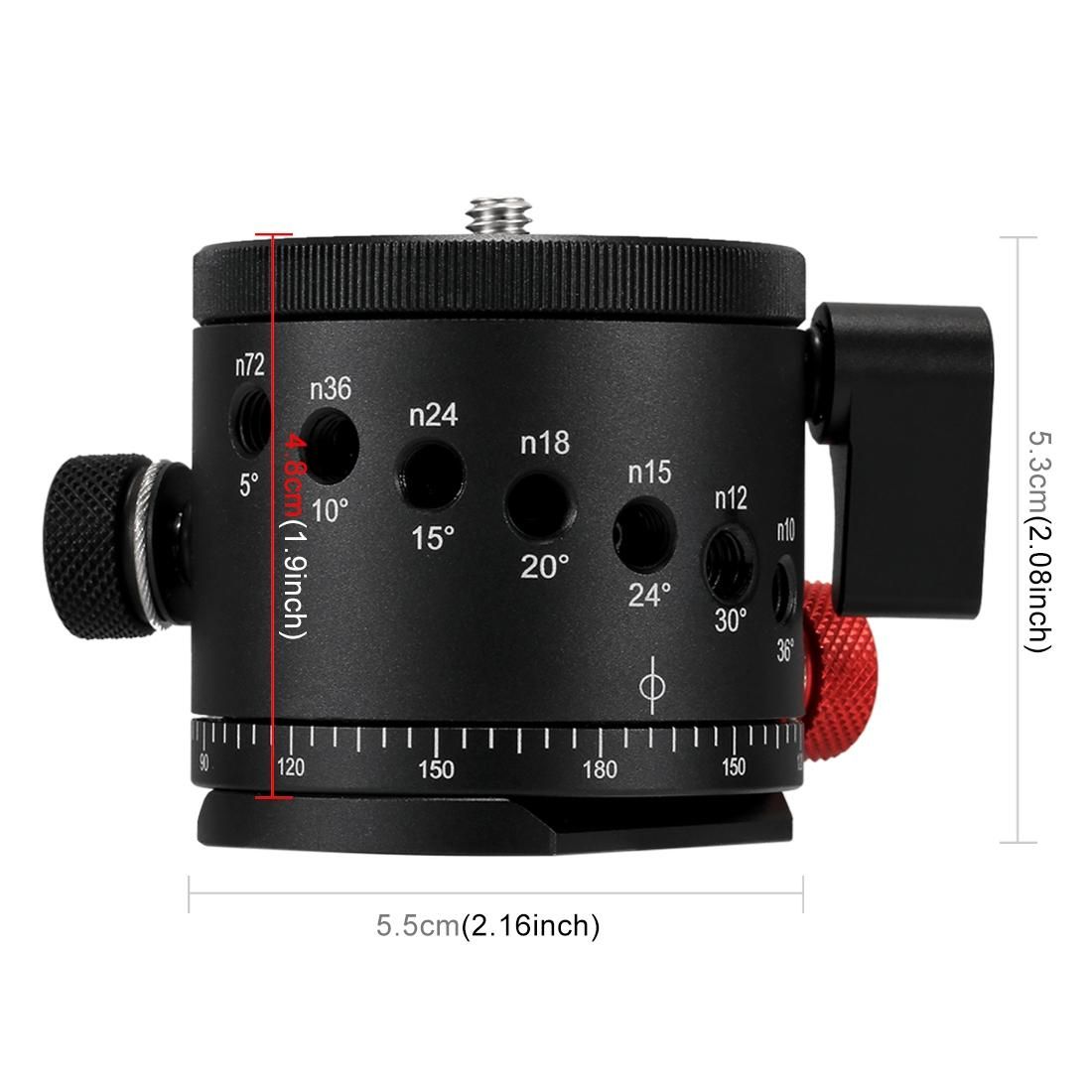 PULUZ Aluminum Alloy Panoramic Indexing Rotator Ball Head  for Camera Tripod Head