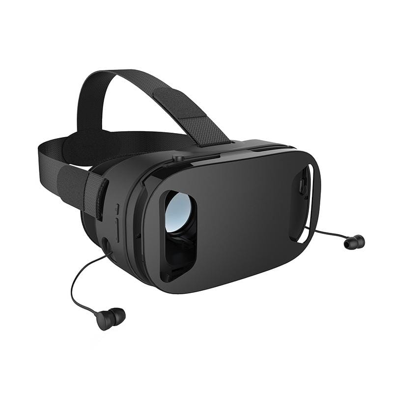 VA2E Virtual Reality Glasses 3D VR Headset Box with Earphones (Black)