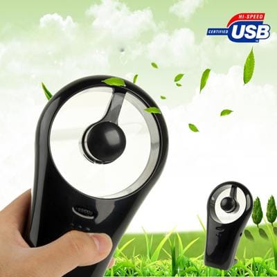 Ultra-quiet Mini USB / Battery Fan with Stand, HH-U517 (Black)