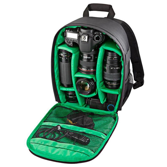 DL-B027 Portable Waterproof Scratch-proof Outdoor Sports Backpack SLR Camera Bag Phone Bag for GoPro, SJCAM, Nikon, Canon, Xiaomi Xiaoyi YI, iPad, Apple, Samsung, Huawei, Size: 27.5 * 12.5 * 34 cm (Green)