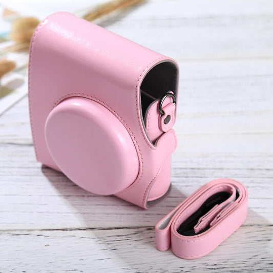Full Body Camera PU Leather Case Bag with Strap for FUJIFILM instax mini 90 / 25 / 7 / 8 / 9 (Pink)