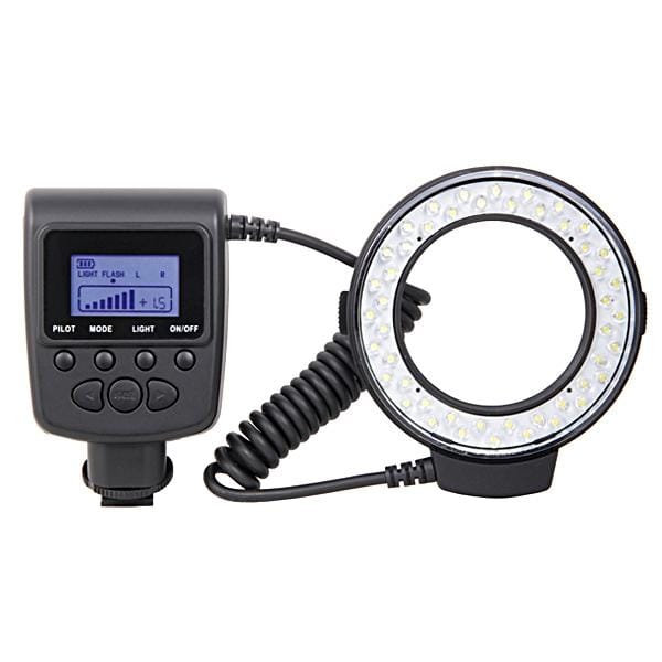 RF-550D Macro 48 LED Flash Light, Suit for CANON EOS 350D / 400D / 450D, Nikon D7000 / D40 / D60 / D5000 / D3000, SONY / A7 / A7S / A7R, Effective Flash Range: 0.05-1.5m, CRI ? 95+