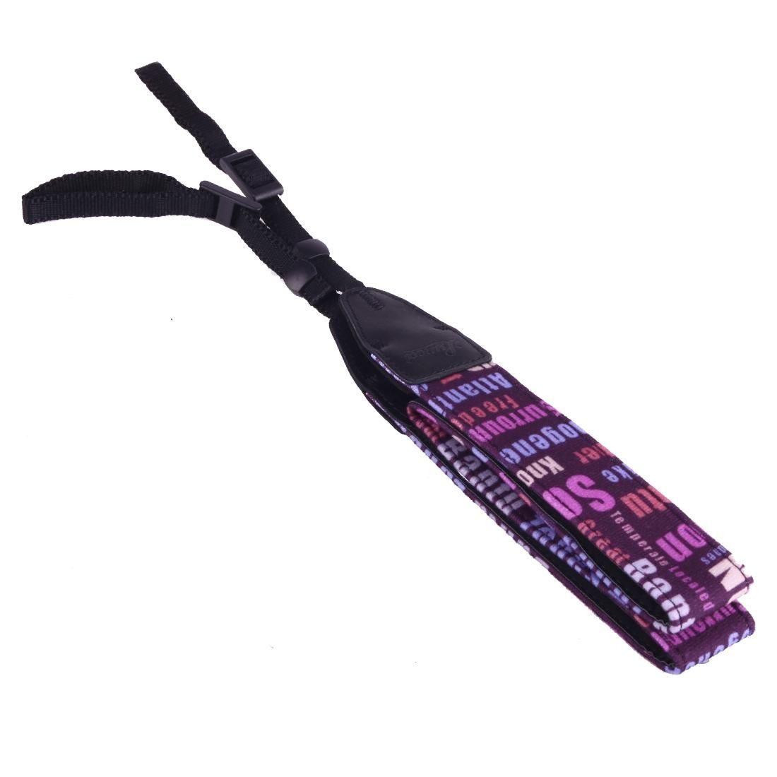 LYNCA LH-04 British Style Series Purple Background English Words Universal Genuine Leather Shoulder Neck Strap Camera Strap for Nikon / Canon / Sony / Panasonic / SLR DSLR ILDC (Style5)