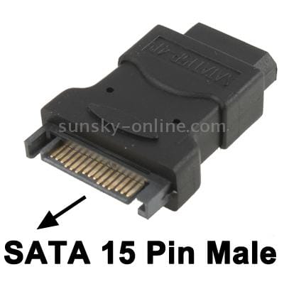 SATA 15 Pin Male to 4 Pin Female Adapter (Black)