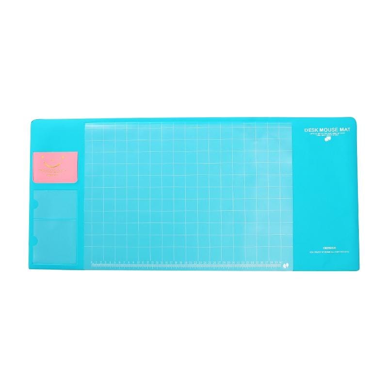 2 PCS Creative PVC Waterproof Multifunctional Desk Organizer Case Computer Keyboard Mouse Mat Set School Office Stationery Supplies (Purple)