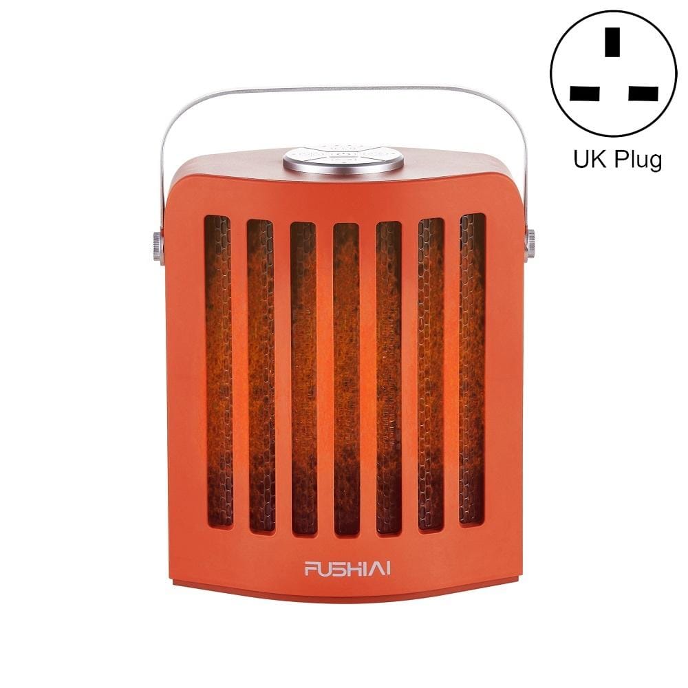 FUSHIAI Office Table Mini Small PTC Heater Desktop Quick Heat Silent Heater, Size:UK Plug (Orange)