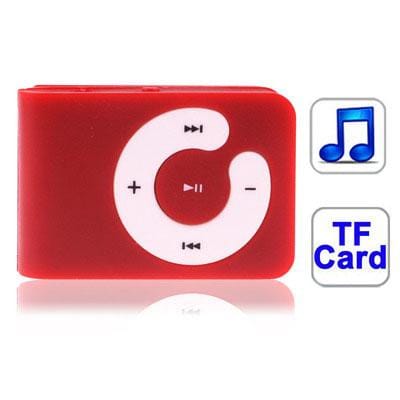 TF  Card Slot MP3 Player with Clip (Red)