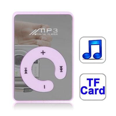 Mirror MP3 Player with TF Card Slot, Clip (Purple)