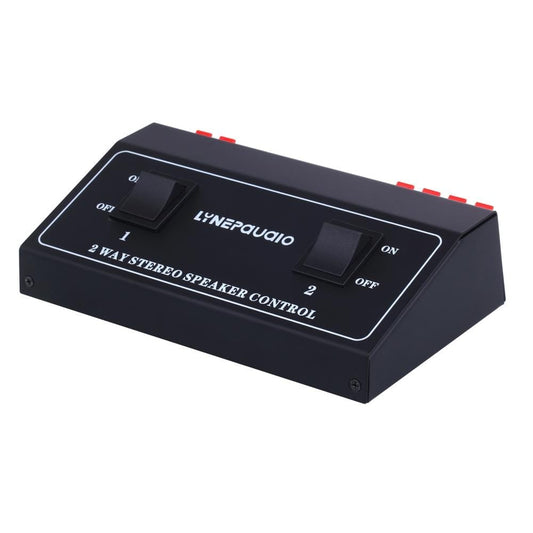 B811 Passive Speaker Switch 2 Channel Stereo Speaker Switch Distributor, 1 Input and 2 Output (Black)