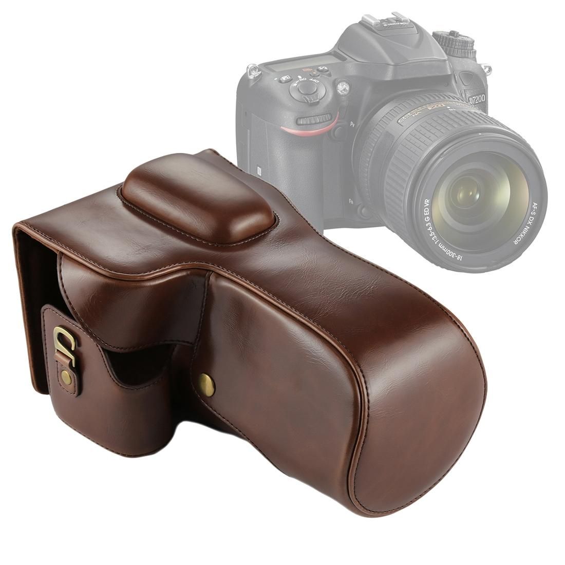 Full Body Camera PU Leather Case Bag for Nikon D7200 / D7100 / D7000 (Coffee)