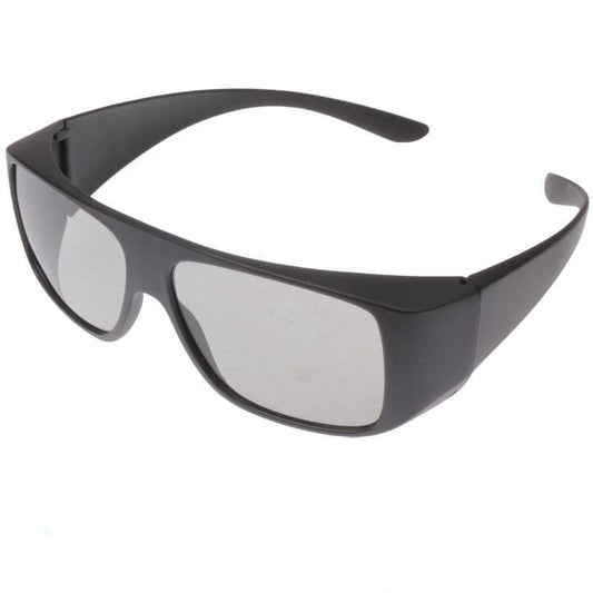 Reuseable 3D Plastic Frame Polarized Lens Shutter Glasses (Black)