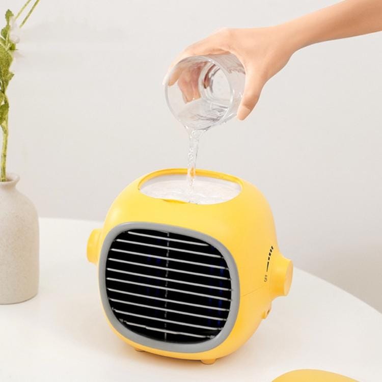 Office Desktop Mini Small Air Conditioning Cooling Fan Silent Spray Fan (White)