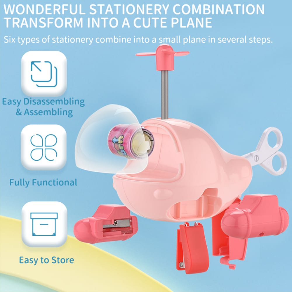 2 in 1 Creative Stationery Toy Plane Stationery Aircraft