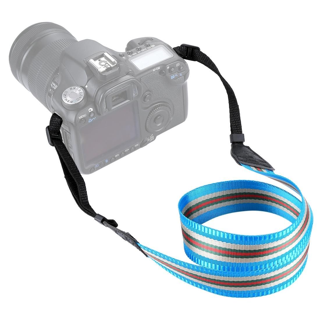 PULUZ Stripe Style  Series Shoulder Neck Strap Camera Strap for SLR / DSLR Cameras (Lake Blue)