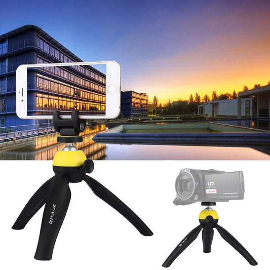 PULUZ Pocket Mini Tripod Mount with 360 Degree Ball Head & Phone Clamp for Smartphones (Yellow)