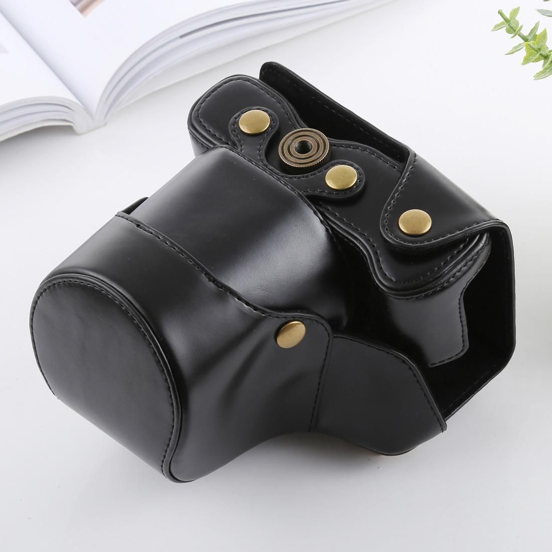 Full Body Camera PU Leather Case Bag with Strap for FUJIFILM X-T3 (Black)