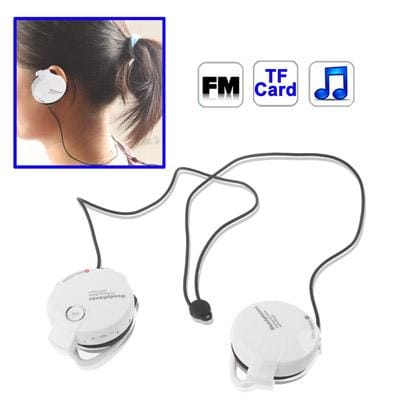 360 Degree Full Sound Wireless TF Card Player Headphone MP3, Support FM function (White)