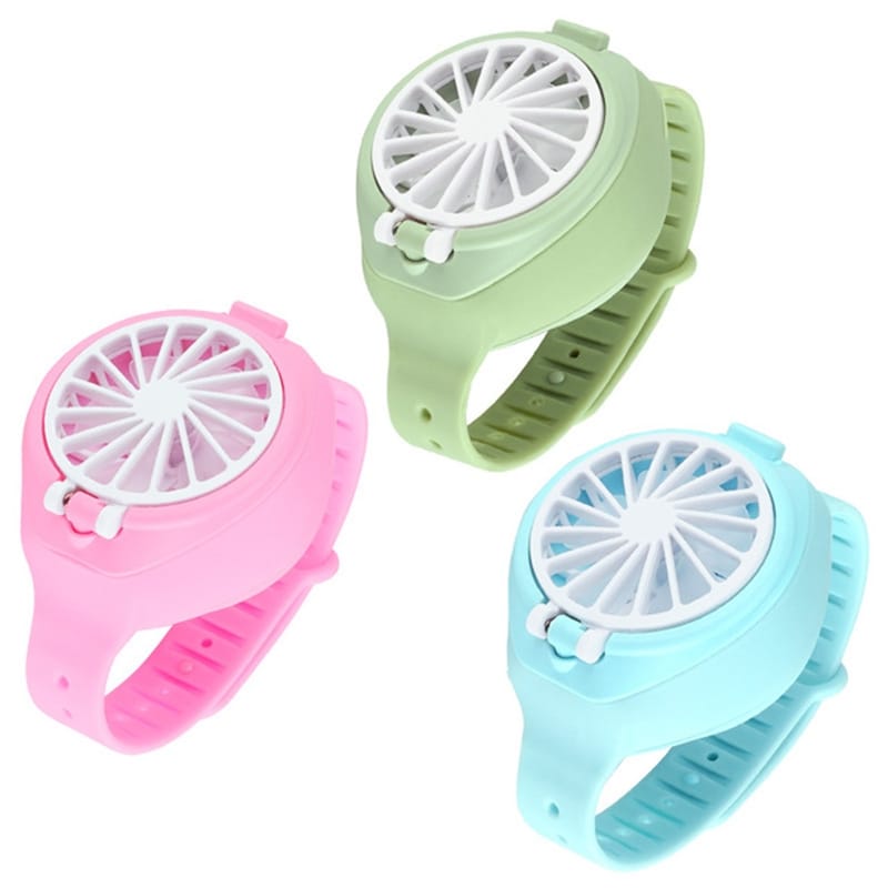 USB Mini Charging Lazy Watch Small Fan Creative Student Child Gift(Blue)