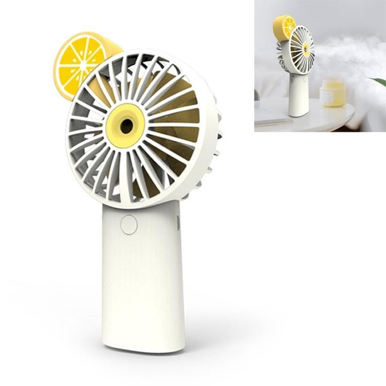 Fruit Charging USB Handheld Spray Humidifying Pocket Fan (White)