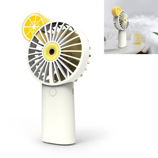 Fruit Charging USB Handheld Spray Humidifying Pocket Fan (White)