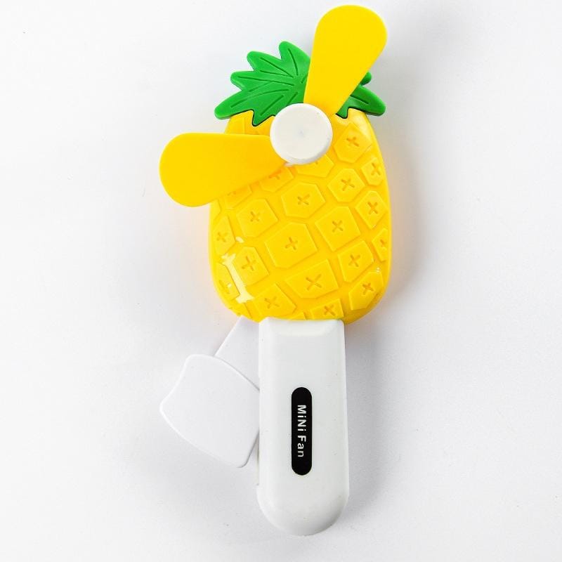 6 PCS Summer Cool Creative Hand-pressed Fan Mini Portable Student Hand-held Manual Fan (Pineapple)