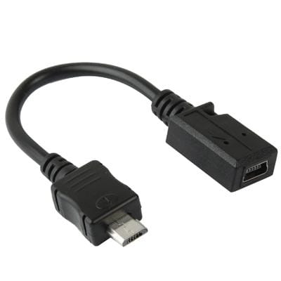 Mini USB Female to Micro USB Male Cable Adapter, Length: 13cm (Black)