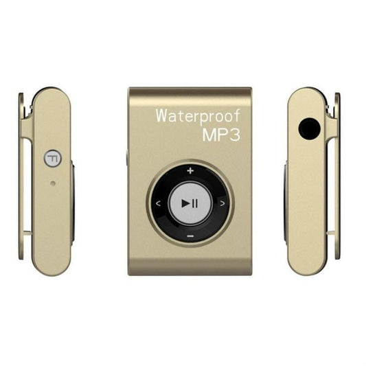IPX8 Waterproof Swimming Diving Sports MP3 Music Player with Clip & Earphone, Support FM, Memory:8GB (Gold)