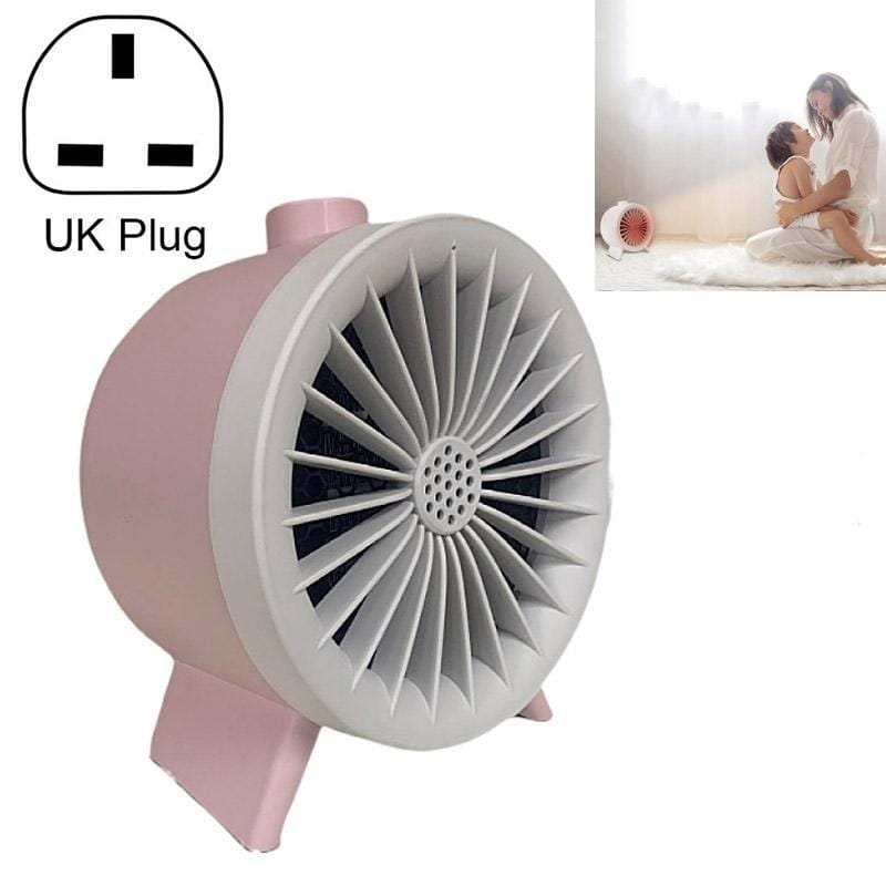 Home Mini Desktop Heater, Size:UK Plug (Pink)