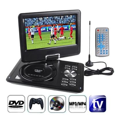 9.5 inch TFT LCD Screen Digital Multimedia Portable DVD with Card Reader & USB Port, Support TV  & Game Function, 180 Degree Rotation, Support SD / MS / MMC Card (Black)