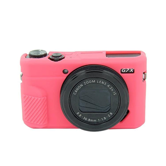 PULUZ Soft Silicone Protective Case for Canon EOS G7 X Mark II (Rose Red)