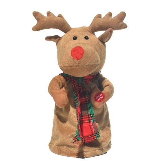 Christmas Ornament Electric Musical Spinning Deer Doll