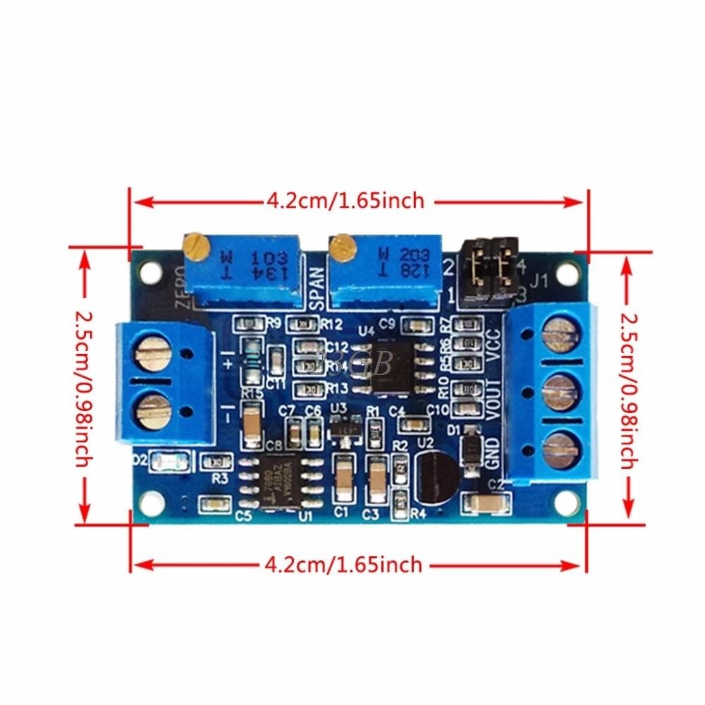 Current to Voltage Module 0 / 4-20mA to 0-3.3V5V10V Voltage Transmitter Signal Conversion Conditioning Adapter