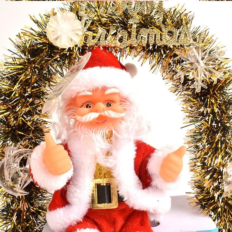 Christmas Decorations Colorful Glowing Garland Musical Santa Doll (Red )