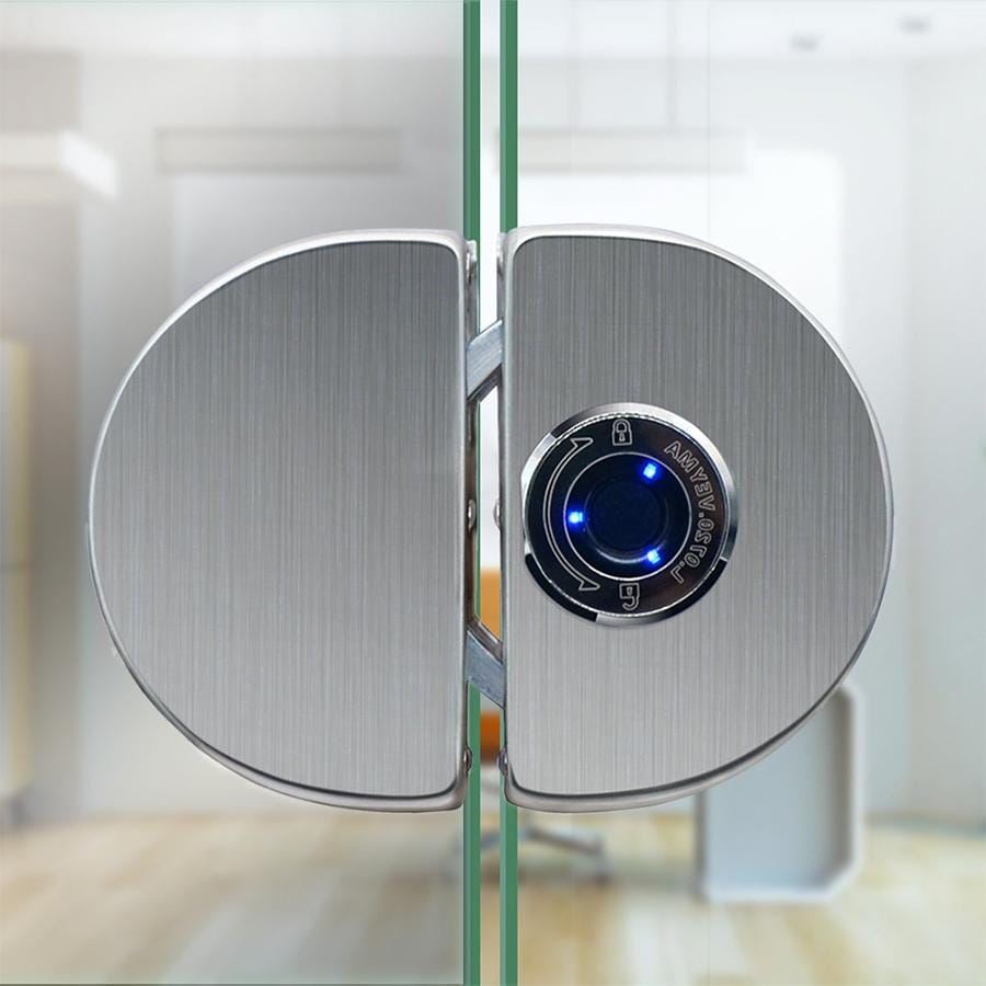 BLM002 20 Groups Fingerprint Glass Door Lock U-shaped Double-open Punch-free Intelligent Lock