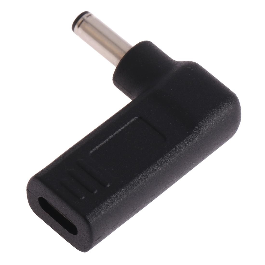 USB-C / Type-C Female to 4.5 x 3.0mm Male Plug Elbow Adapter Connector (Blue)