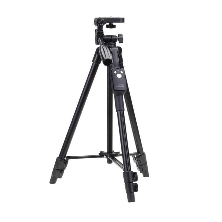 YUNTENG VCT-5208RM Aluminum Magnesium Alloy Leg Tripod Mount with Bluetooth Remote Control & Tripod Head & Phone Clamp for SLR Camera & Smartphones, Max Height: 125cm