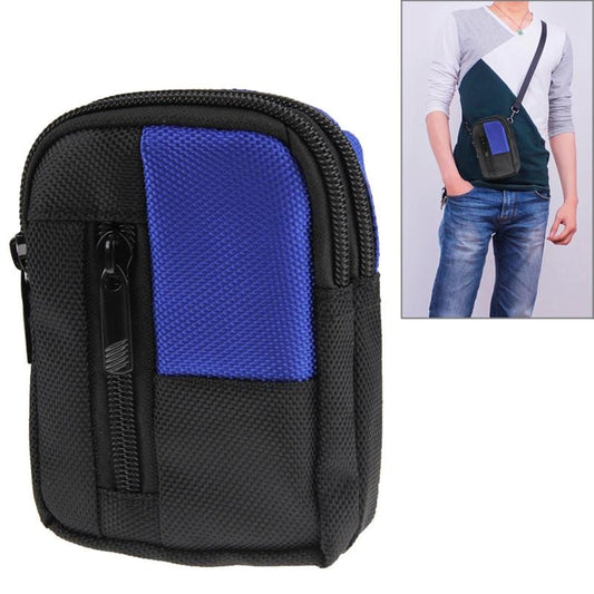 Stylish Outdoor 2-layer Camera Bag, Size: approx. 12cm x 8cm x 4cm (Blue)