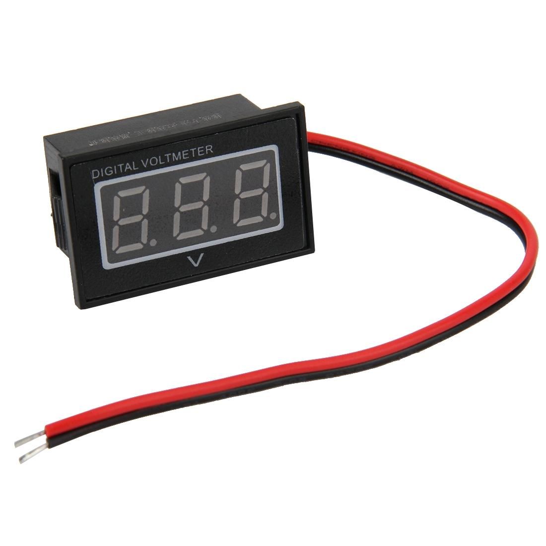 V40D 2 Wires Green Light Display Mini Waterproof IPX4 Digital Voltage Meter, Measure Voltage: DC 2.5-30V (Style1)