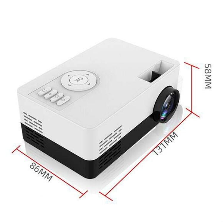 S261/J16 Home Mini HD 1080P Portable LED Projector, Support TF Card / AV / U Disk, Plug Specification:US Plug (White Black)