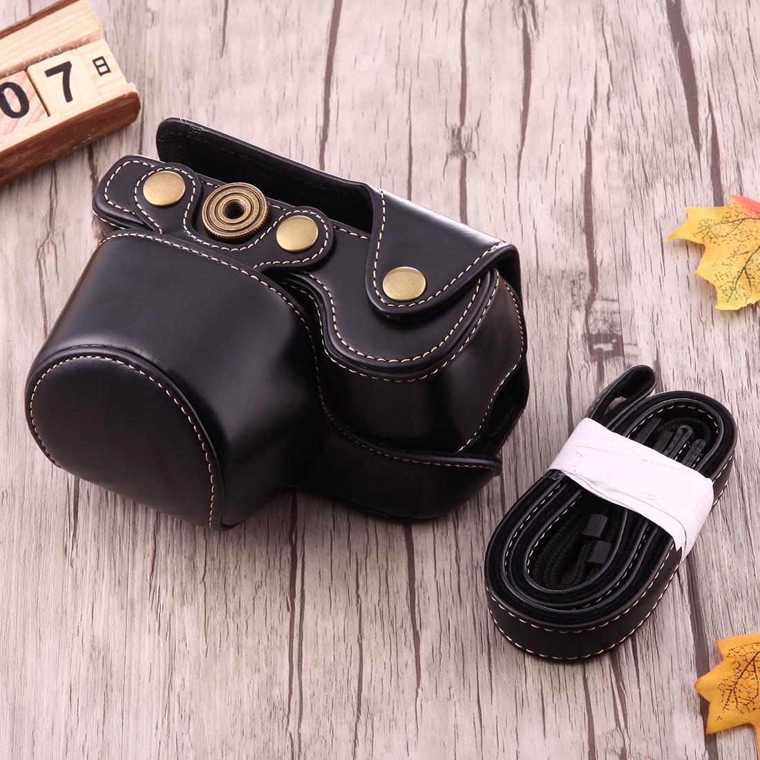 Full Body Camera PU Leather Case Bag with Strap for Sony A6000 / A6300 / Nex 6 (Black)