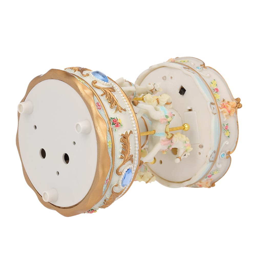 Mini Carousel Clockwork Music Box Colorful LED