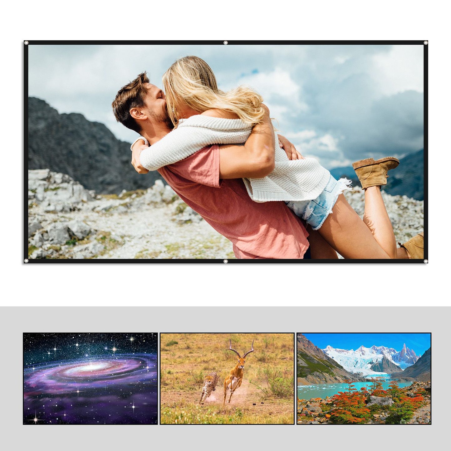 100 inches Projector Screen Widescreen 16:9 Portable - 100 inches