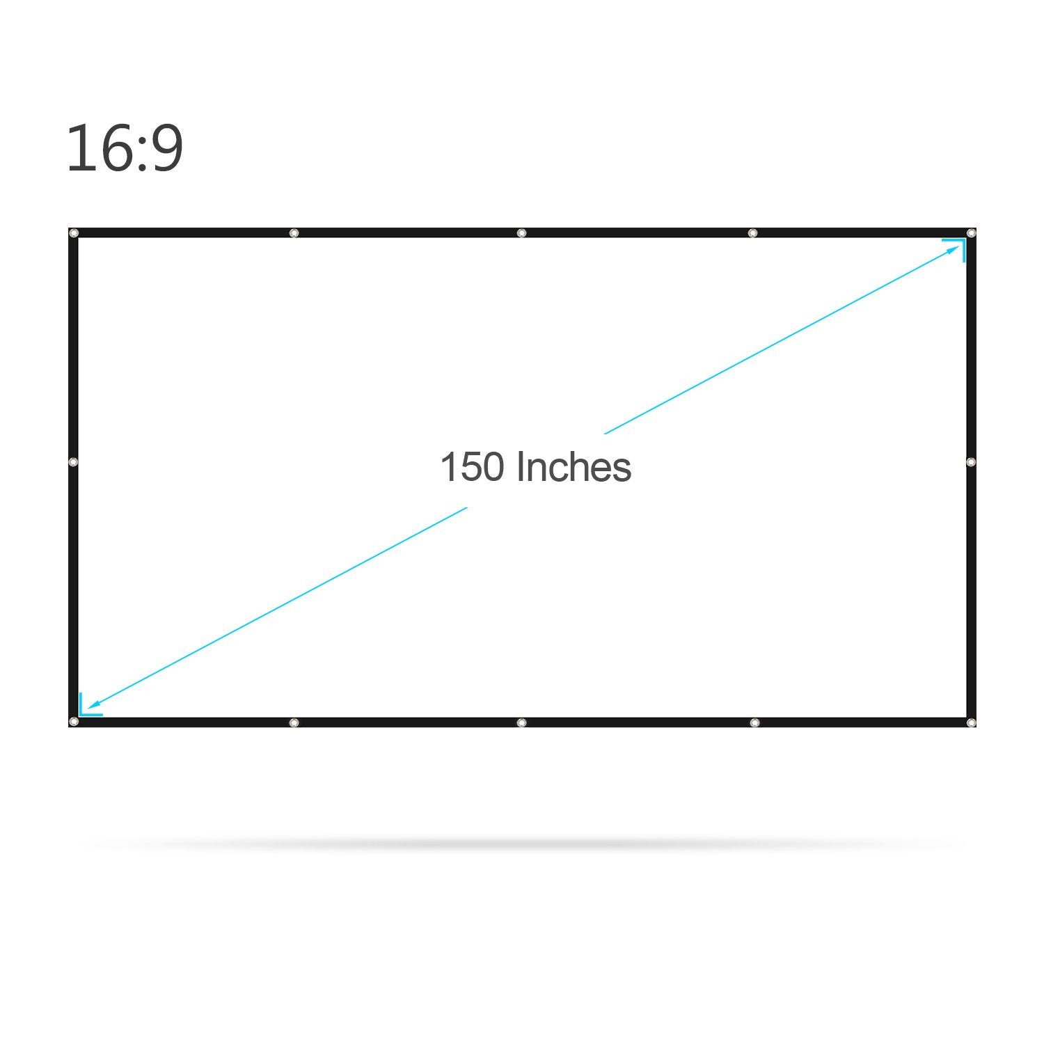 150 inches Projector Screen Widescreen 16:9 Portable - 150 inches– UNIQKART