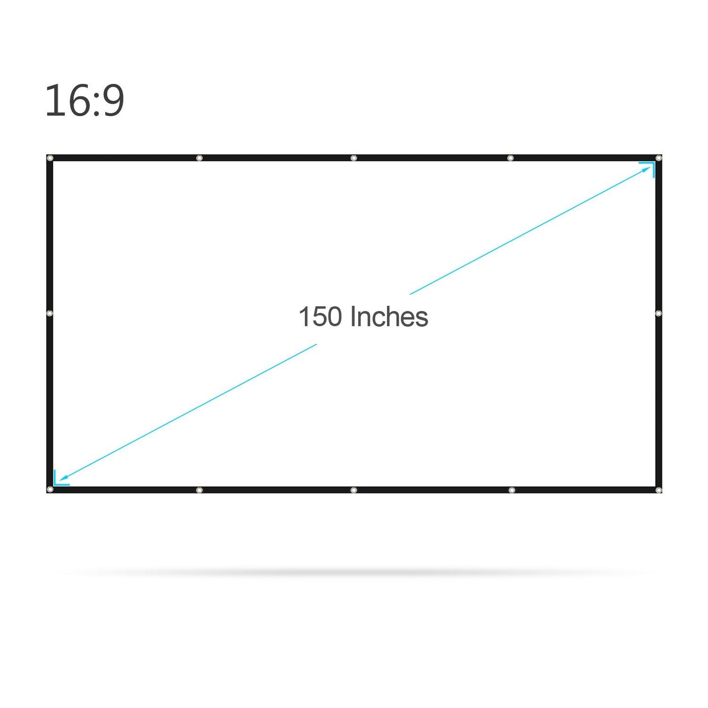 150 inches Projector Screen Widescreen 16:9 Portable - 150 inches